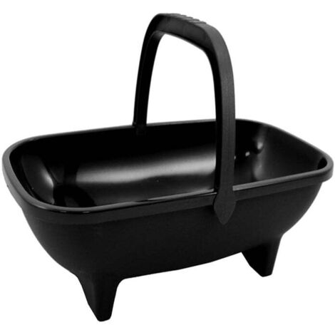 Garden Trug 53cm Black Plastic Basket Plant Pot With Handle