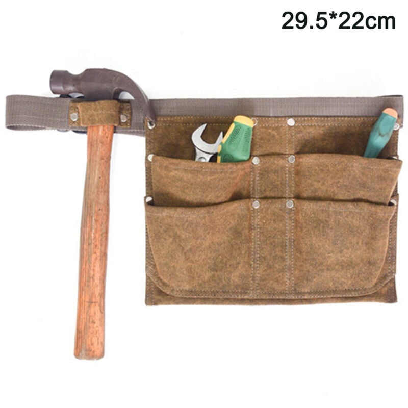 Devenirriche - Garden Waist Pack Hanging Bag, Garden Tool Canvas Belt Bag, Heavy Duty Tool Holder Bag for Men / Women, Tool Waist Belt