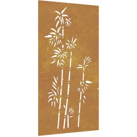 Garden Wall Decoration 105x55 cm Corten Steel Bamboo Design vidaXL