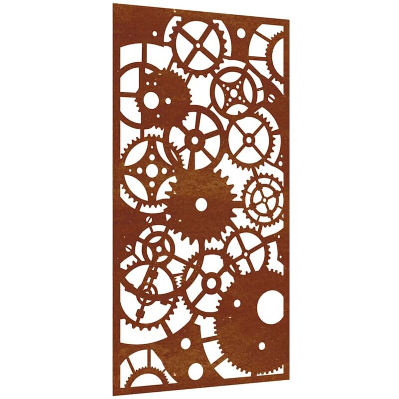 Garden Wall Decoration 105x55 Cm Corten Steel Gear Wheel Design Vidaxl