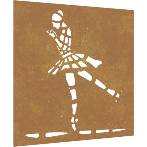 Garden Wall Decoration 55x55 cm Corten Steel Ballet Dancer Design vidaXL