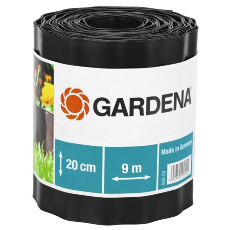 GARDENA 00534-20 Bordure de lit Marron Rouleau 20 cm de haut, 9 m de long