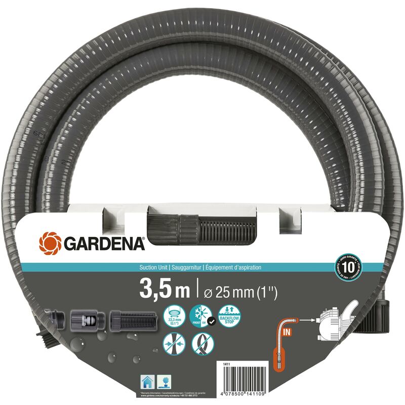 

Equipo de succión GARDENA - Rosca G 1' - Diámetro 25 mm - 3.5 m - 1411-20