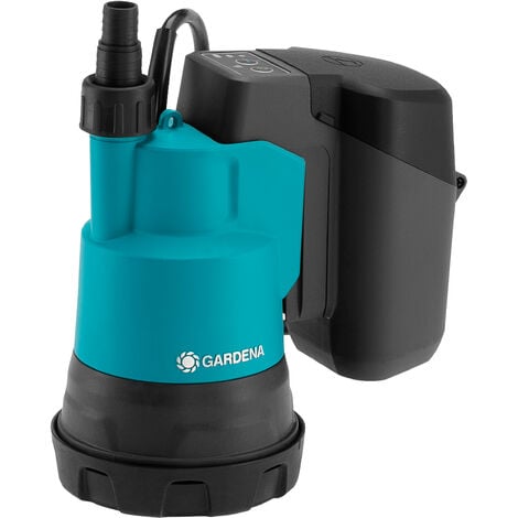 GARDENA Bomba sumergible de batería de agua limpias, cargador y batería incluidos 2000 l/h, 2 bares, batería 18V ALIANZA POWER FOR ALL (14600-20)