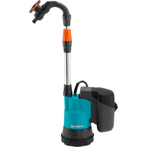 GARDENA Bomba sumergible de batería de depósito de aguas pluviales de batería 2000l/h, 2 bares, batería 18V ALIANZA POWER FOR ALL, batería y cargador incluidos (14602-20)