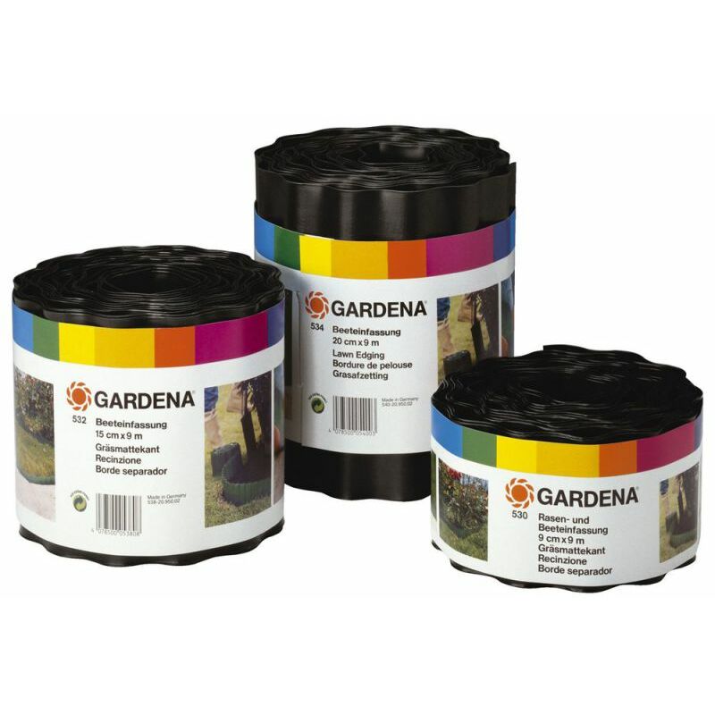 Gardena - 00534-20 Bordure de lit Marron Rouleau 20 cm de haut, 9 m de long