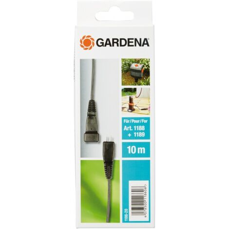 Gardena – Câble rallonge 10 m – Pour capteurs de pluie et d'humidité – 118620 - NOIR 30 X