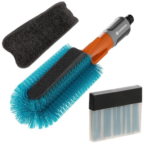 Gardena Cleansystem Bike Wheel Pram Cleaning Brush & Sponge Shampoo Sticks