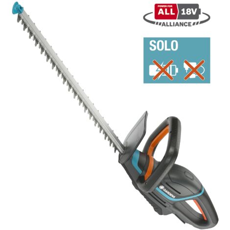 GARDENA Cortasetos a batería ComfortCut 50 cm / 18V POWER FOR ALL cargador y batería no incluidos, con protector anti impactos, para cortar setos de hasta 150 m² con una sola carga (14730-55)