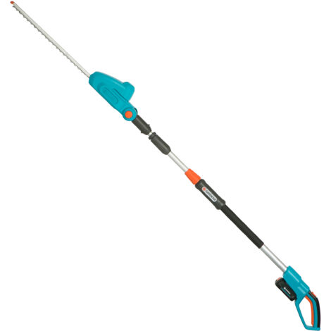 GARDENA Cortasetos telescópico a batería THS 42 cm / 18V POWER FOR ALL cargador y batería incluidos, cortasetos hasta 3 m de altura, 42 cm longitud espada, cabezal corte flexible (14732-20)
