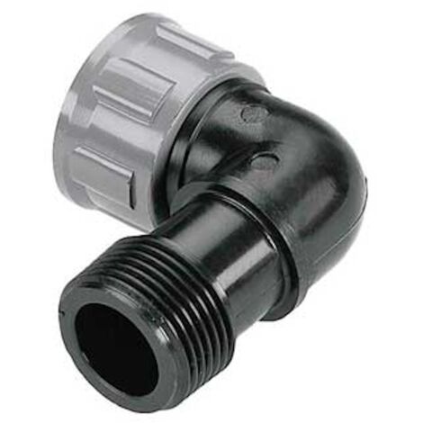 Gardena – Coude 90° MF 26x34 pour raccord rapide – Système d'écrou pour montage facile – Raccord coude pour électrovannes