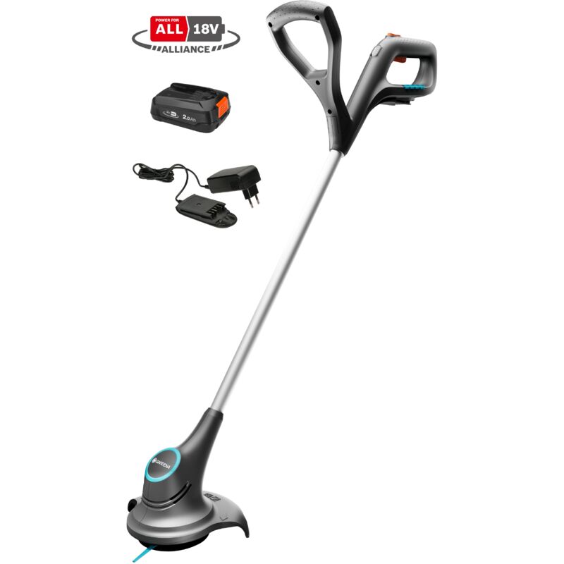 Coupe-bordures SmallCut 23/18V power for all. Diamètre de coupe 23 cm. Lames plastique. Batterie Li-Ion. Kit Prêt à l'emploi. (14702-20) - Gardena