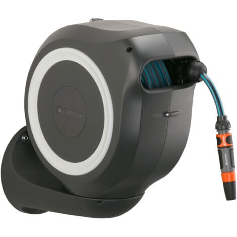 GARDENA Dévidoir automatique mural RollUp M 20 m Blanc (18612-20)