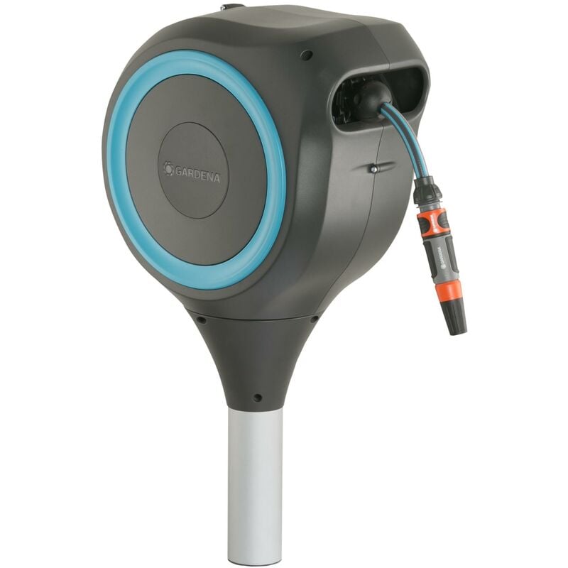 Dévidoir automatique sur pic RollUp s 15 m Bleu turquoise (18604-20) - Gardena