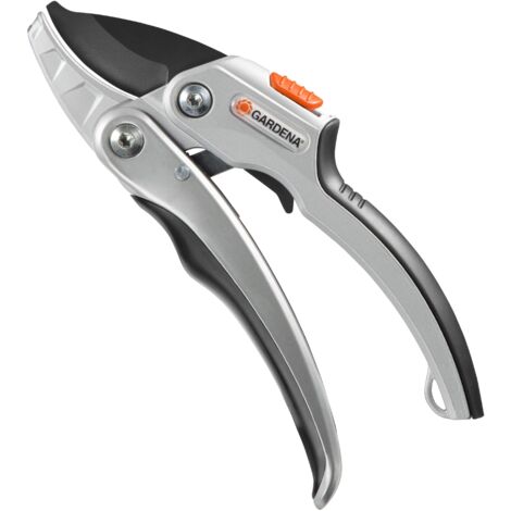 GARDENA Forbici da giardino con cricchetto SmartCut: taglio a incudine, per rami fino a Ø 25 mm, moltiplica forza x 1,5 (8798-20)