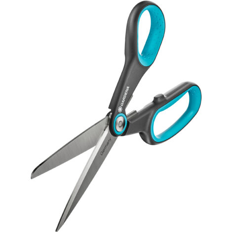 GARDENA Forbici multiuso MultiCut: lame in acciaio inox da 10 cm, impugnature in plastica riciclata, ideali per il giardino, la casa e cucina (12215-20)