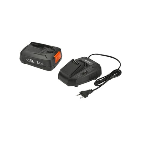 GARDENA Kit de démarrage POWER FOR ALL. 1 Batterie Li-ion PBA 18 V / 2,5 Ah + 1 chargeur rapide AL 1830 CV. (14906-20)