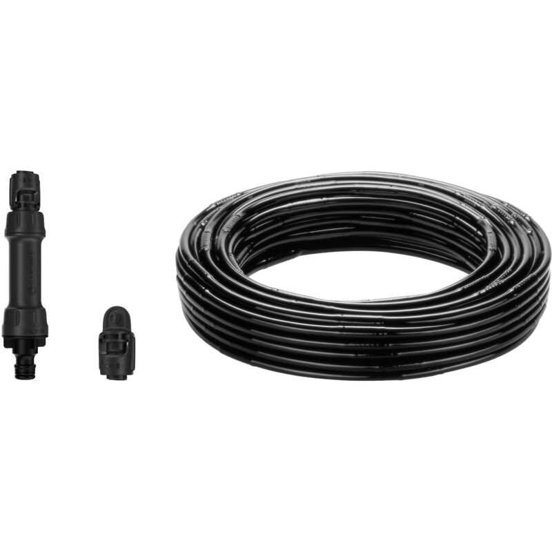 Gardena Kit d'initiation 25 de tuyau à goutteurs incorporés et bouchon fin de ligne. Pour les haies buissons et arbustes. Jusqu'à 25 . Kit prêt à 'emploi. 13502 26