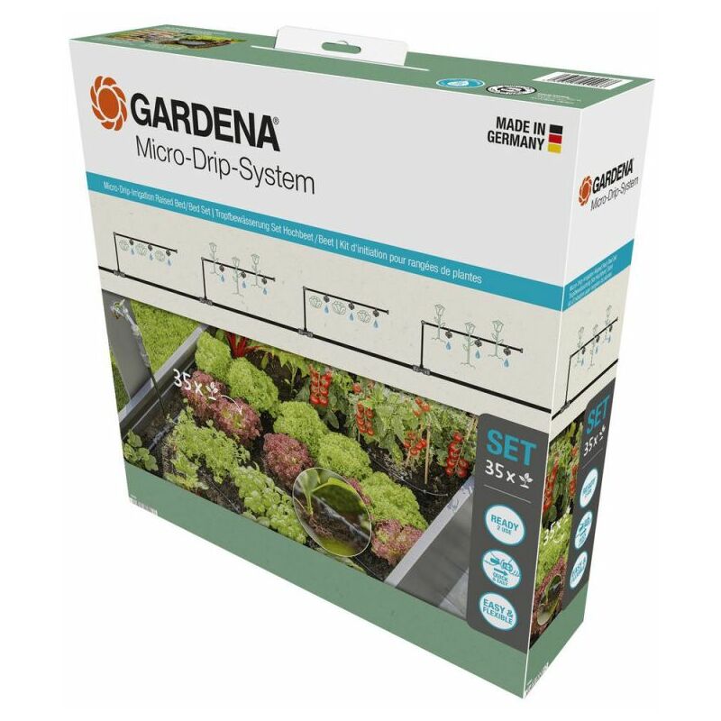 Gardena - Kit d'initiation pour rangées de plantes jusqu'à 35 plantes