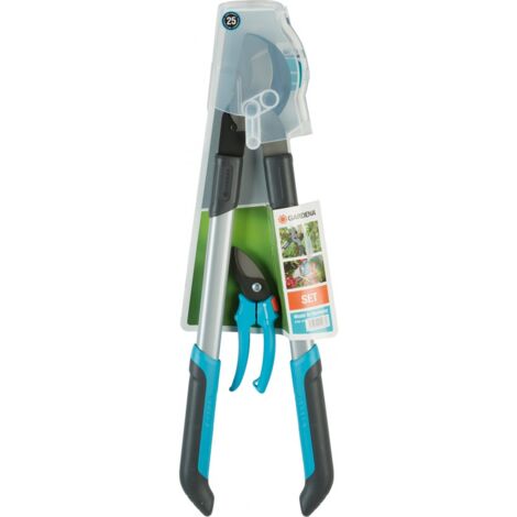 Gardena – Lot de sécateurs à main – Lame anti-adhésive pour coupe nette – Poignées ergonomiques – Coupe jusqu'à 42 mm
