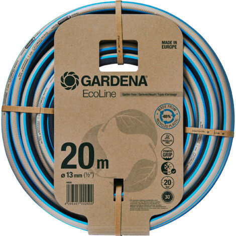 GARDENA Manguera de riego jardín sostenible fabricada con materiales reciclados EcoLine 13 mm (1/2"), 20 m (18930-20)