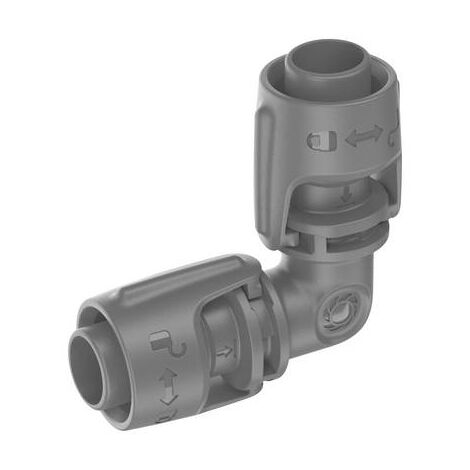 Gardena – Raccord de tuyau en L 13 mm 1320220 – Dérivation pour irrigation goutte-à-goutte – Installation rapide avec technologie Quick & Easy - D398462