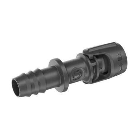 Gardena – Raccord rapide 1322020 – Connecteur mâle/femelle pour tuyaux 13-16 mm – Installation intuitive avec clic audible – Plastique noir - D398072