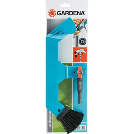 Gardena – Nettoyeur de gouttière Combisystem – Brosse à poils robustes – Angle de travail réglable – Pour manches télescopiques jusqu'à 5m