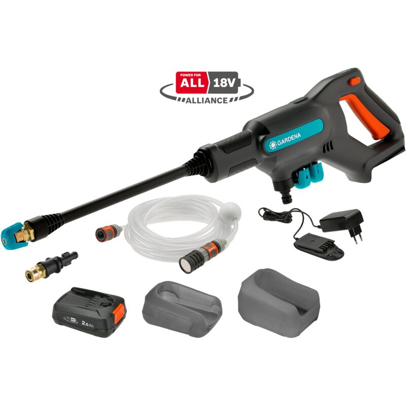 Nettoyeur moyenne pression AquaClean 24/18V power for all. Prêt à l'emploi avec outil, batterie et chargeur inclus. (14800-20) - Gardena