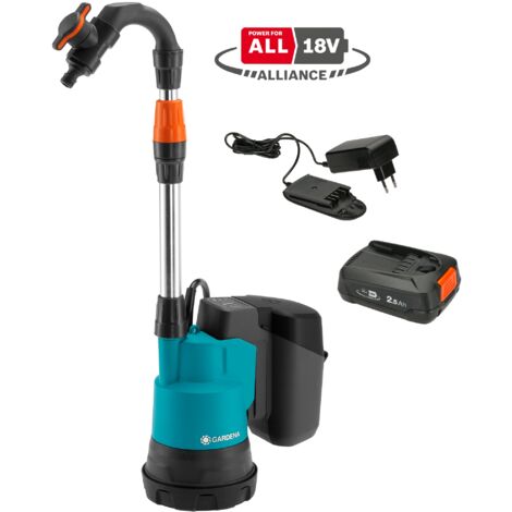 GARDENA Pompe pour collecteur d'eau de pluie 2000/2 18V P4A avec batterie (14602-20).