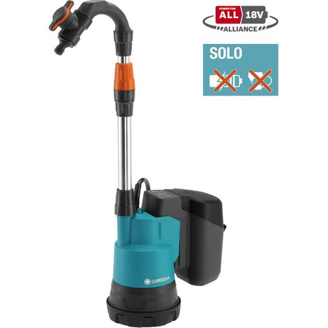 GARDENA Pompe pour collecteur d'eau de pluie 2000/2 18V P4A. Prête à l'emploi avec outil, batterie et chargeur inclus. (14602-20)