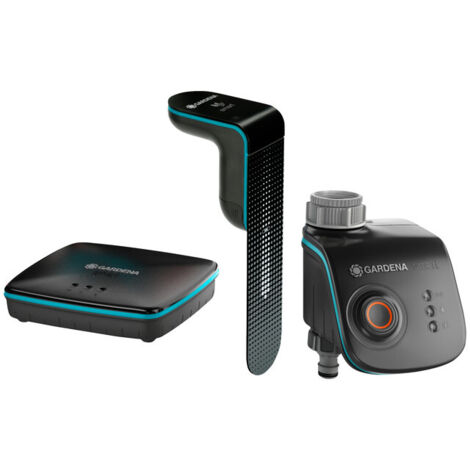GARDENA Set de programador de riego smart con gateway y sensor de humedad (19202-20)