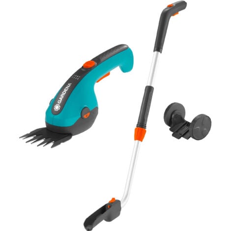 GARDENA Set forbici per erba a batteria + manico e ruote ClassicCut Li (9886-20)