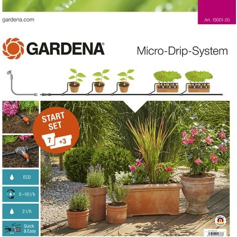 Kit de sistema de microgoteo para plantas en maceta - ideal para 5 macetas