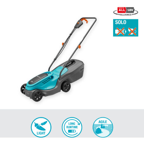 GARDENA Tagliaerba a batteria 18V PowerMax, superfici fino a 150 m2, larghezza taglio 30 cm, senza batteria POWER FOR ALL (14630-55)