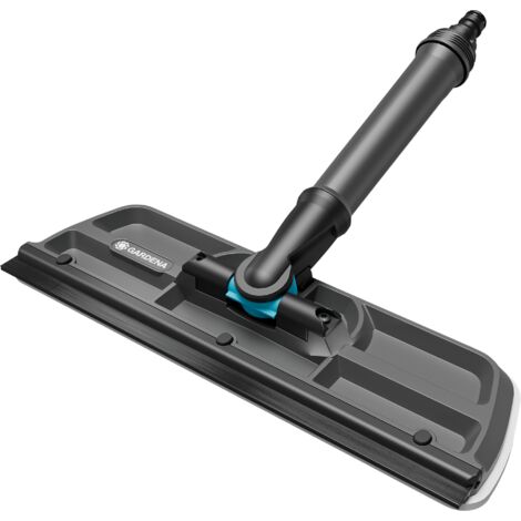 GARDENA Tergivetri Cleansystem, pulisci-vetri con panno microfibra e spatola, collegamento al tubo da giardino, snodo a 360° (18808-20)