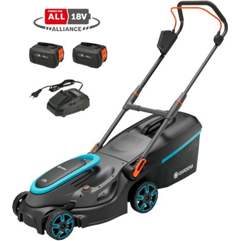 GARDENA Tondeuse PowerMax 37/36V POWER FOR ALL.  350 m². Largeur de coupe 37 cm. Batterie Li-Ion.  Kit Prêt à l'emploi. (14638-20)