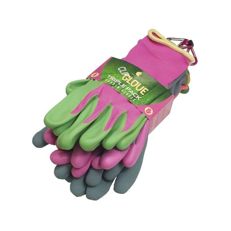 Gardeners Triple Pack Gloves - Womens, Small