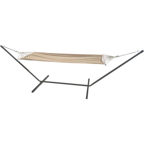 GARDENIA Amaca tijuana, 80x200 cm, struttura in acciaio, seduta in poliestere 320gr/mq, colore ecru'