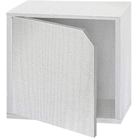 Gardenia Cubetto con Anta Libreria da Parete o da Terra per Composizione Bianco