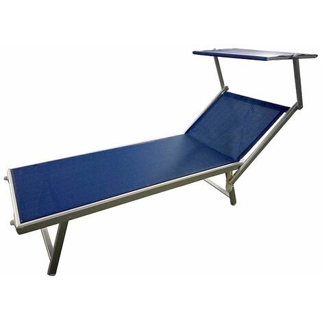 GARDENIA Lettino da mare, 189x61xh.38 cm, blu