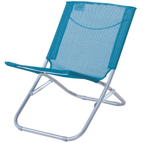 GARDENIA Sedia da mare, struttura in acciaio e seduta in poliestere, 49x43x32/55 cm, colore turchese