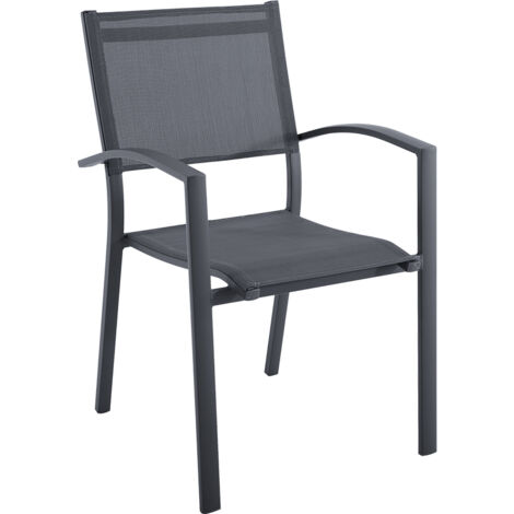 GARDENIA Sedia hannover, in alluminio e textilene, colore grigio, 59x56xh.88 cm