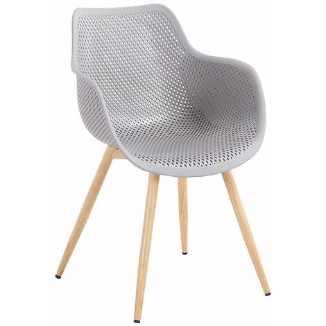 GARDENIA Sedia paros, seduta e schienale in plastica, gambe in acciaio effetto legno 56 x 58 x h.83,5 cm