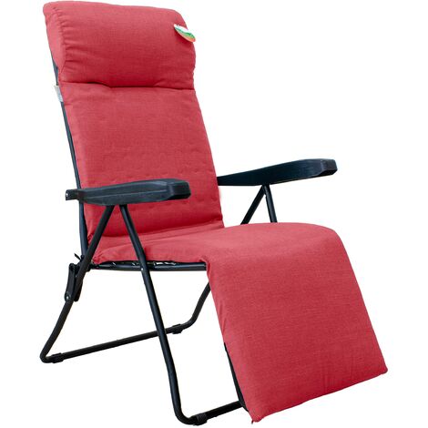 GARDENIA Sedia Sdraio Relax Reclinabile Magic Automatica Rosso Auomatica, Lega di Acciaio, CM 84 x 60 x H 105