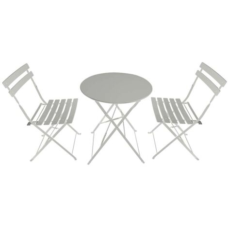 GARDENIA Set bistrot DOVER - in metallo - colore bianco