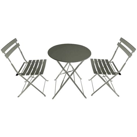 GARDENIA Set tavolo + 2 sedie bistrot dover, in metallo