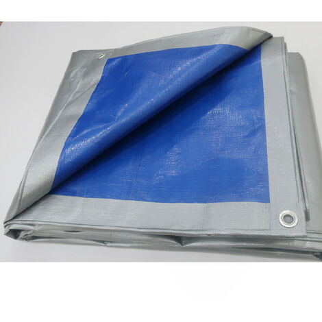 GARDENIA Telo copritutto occhiellato, 6x10 mt, argento/blu