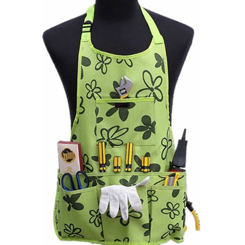 Gardening Apron with 14 Pockets 600D Oxford Work Apron Hand Tool Organizer Apron for DIY Garden Men and Women