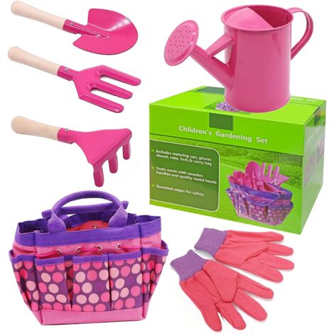 Gardening Tools, 6 Pieces Kids Gardening, Outdoor Garden Tool Set, Kids Gardening Set, Kids Gardening Kit, Gardening Tool Set with Bag